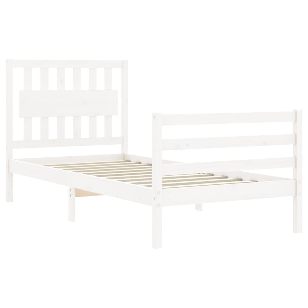 Bed Frame without Mattress White 90x190 cm Solid Wood