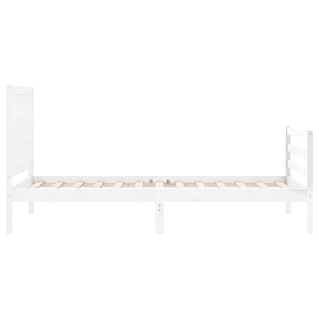 Bed Frame without Mattress White 90x190 cm Solid Wood