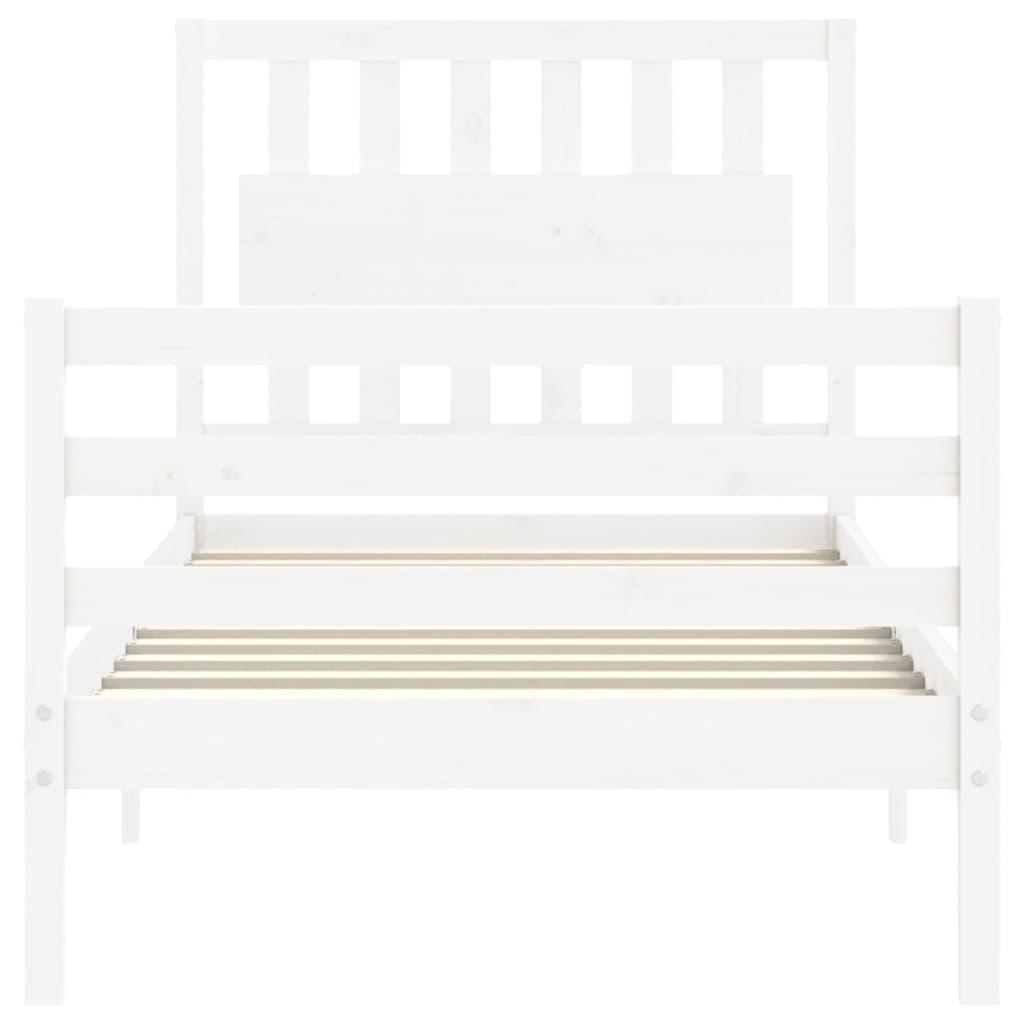 Bed Frame without Mattress White 90x190 cm Solid Wood