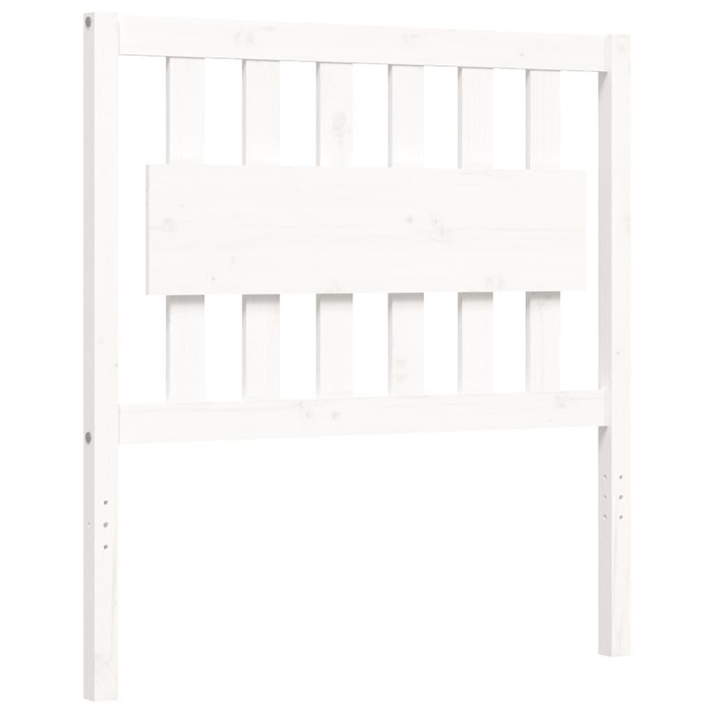 Bed Frame without Mattress White 90x190 cm Solid Wood