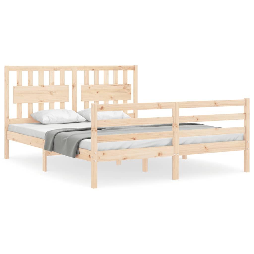 Bed Frame without Mattress 150x200 cm Solid Wood