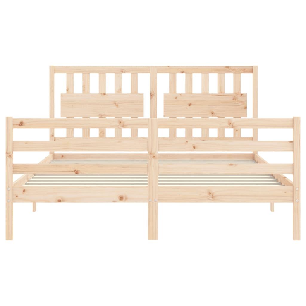Bed Frame without Mattress 150x200 cm Solid Wood
