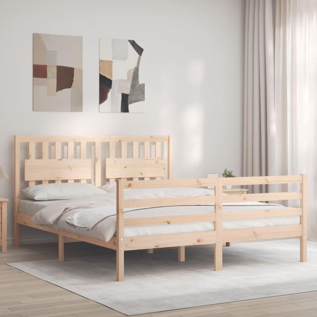 Bed Frame without Mattress 150x200 cm Solid Wood