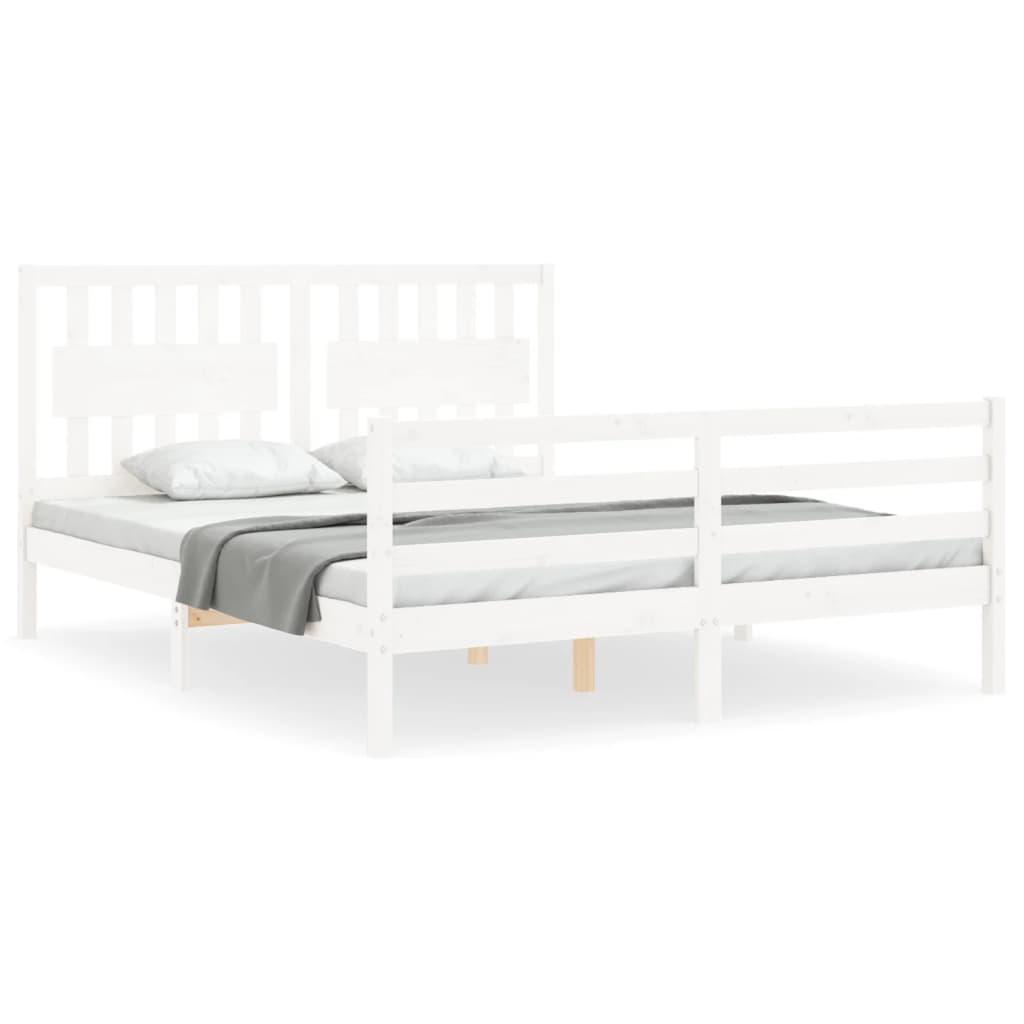 Bed Frame without Mattress White 150x200 cm Solid Wood