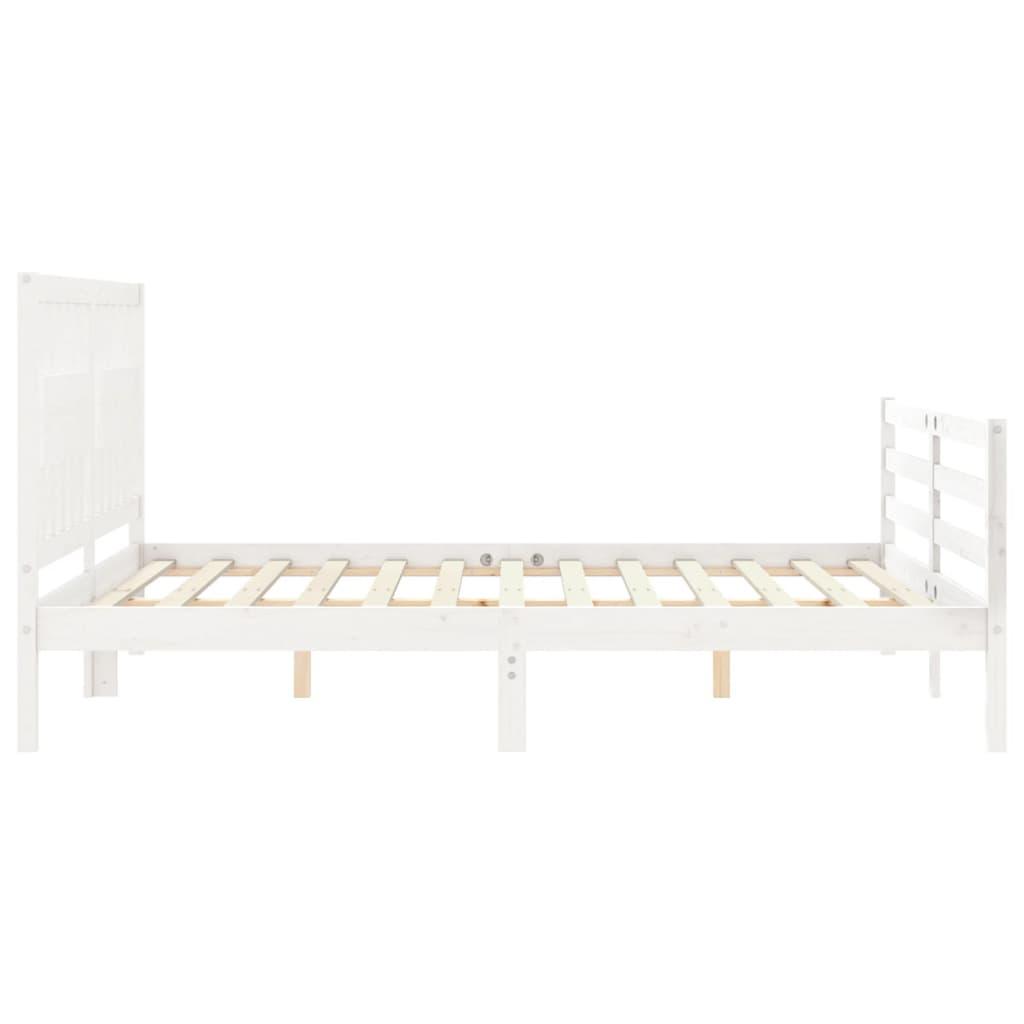 Bed Frame without Mattress White 150x200 cm Solid Wood