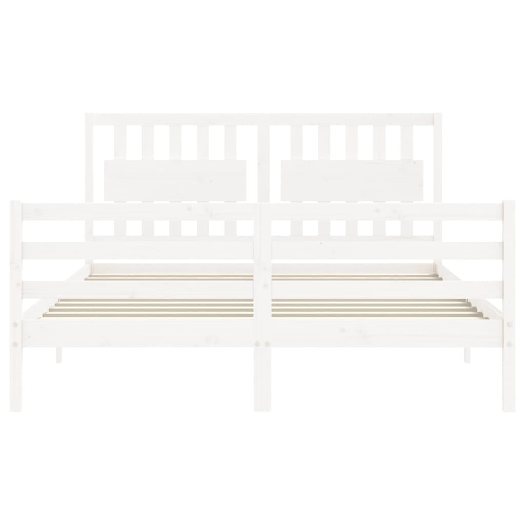 Bed Frame without Mattress White 150x200 cm Solid Wood