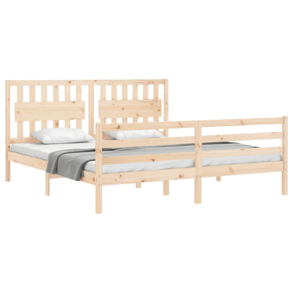 Bed Frame without Mattress 183x203 cm King Solid Wood