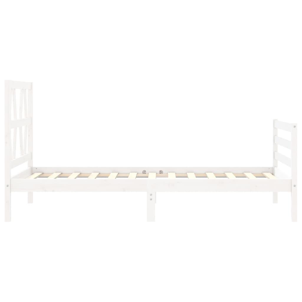 Bed Frame without Mattress White 90x190 cm Solid Wood