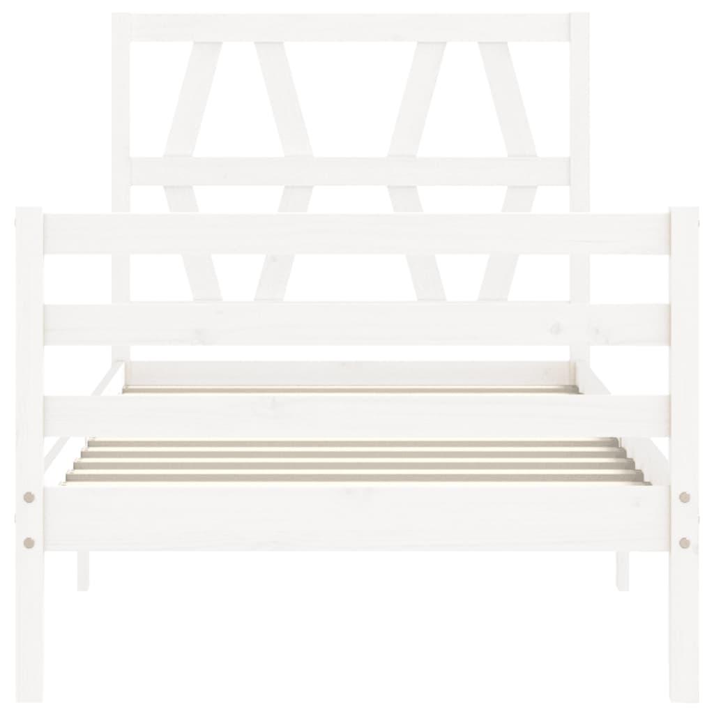 Bed Frame without Mattress White 90x190 cm Solid Wood