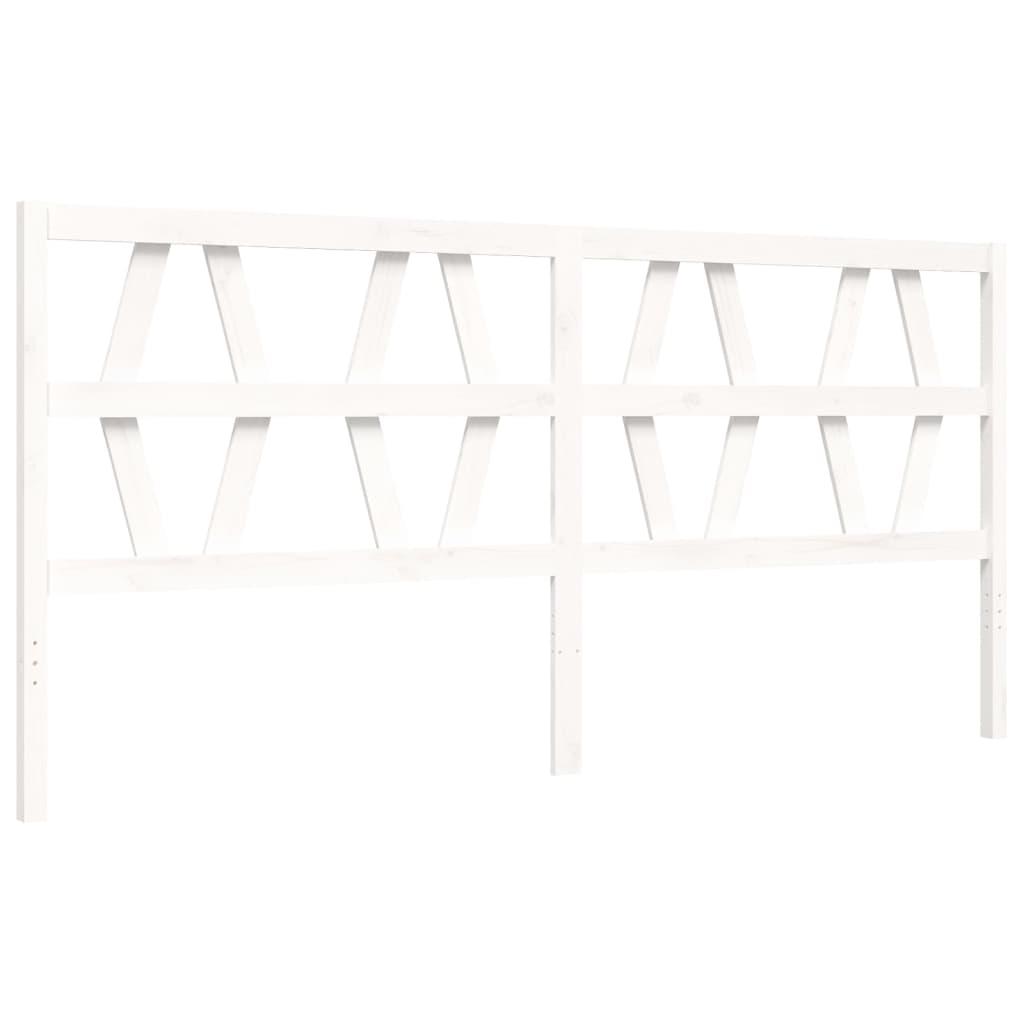 Bed Frame without Mattress White 183x203 cm King Solid Wood