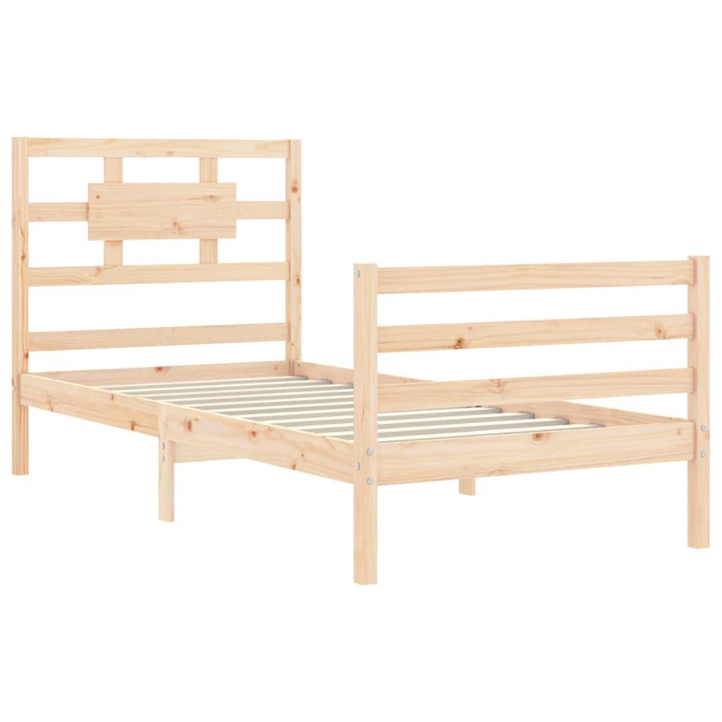 Bed Frame without Mattress 90x190 cm Solid Wood