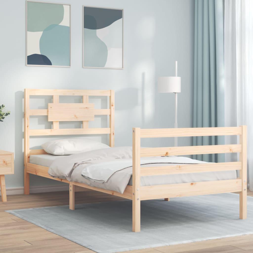 Bed Frame without Mattress 90x190 cm Solid Wood