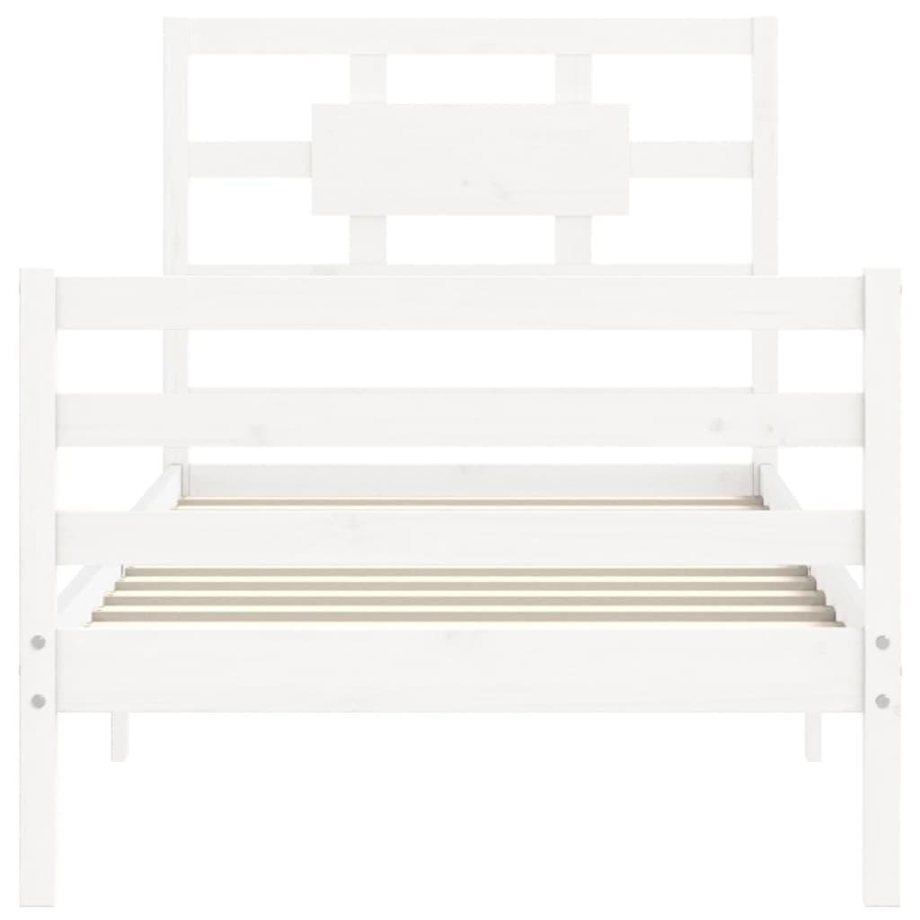 Bed Frame without Mattress White 90x190 cm Solid Wood