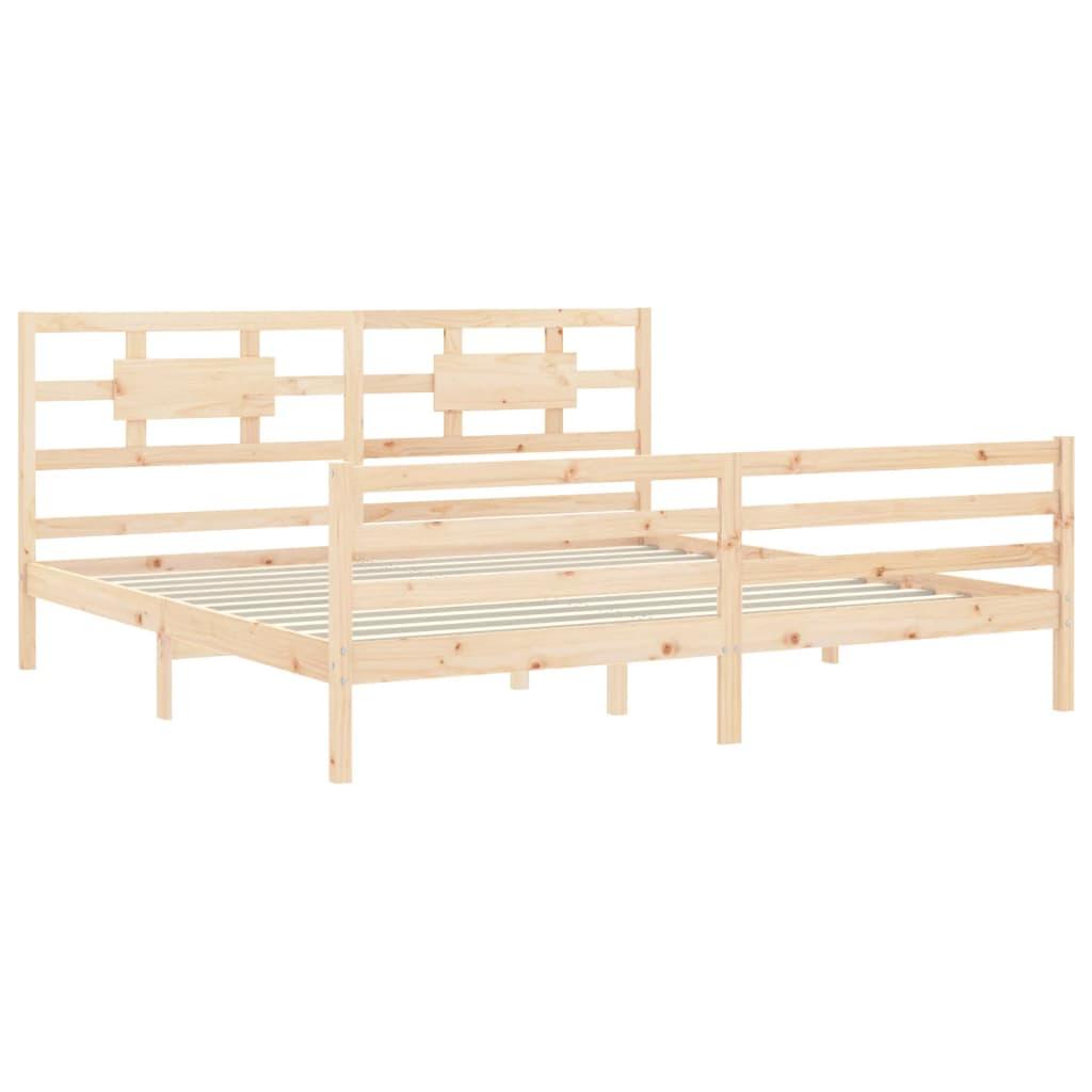 Bed Frame without Mattress 183x203 cm King Solid Wood