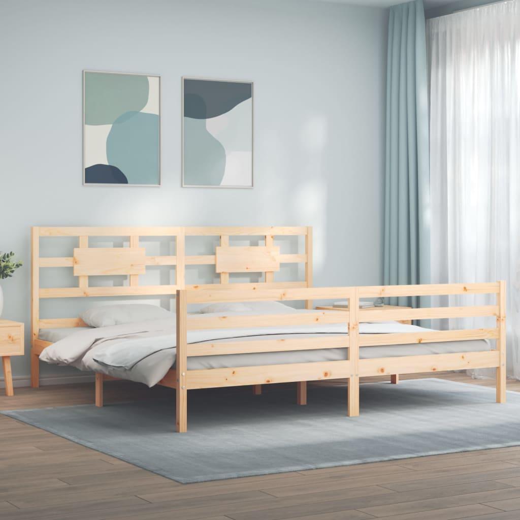 Bed Frame without Mattress 183x203 cm King Solid Wood