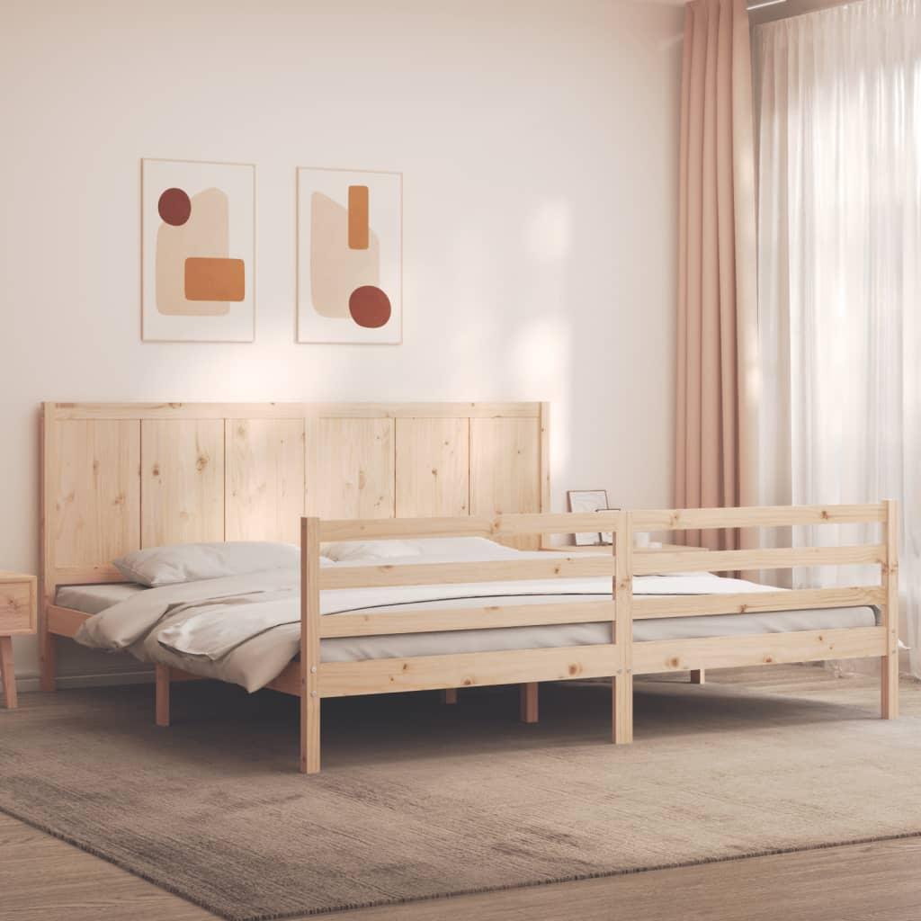 Bed Frame without Mattress 183x203 cm King Solid Wood