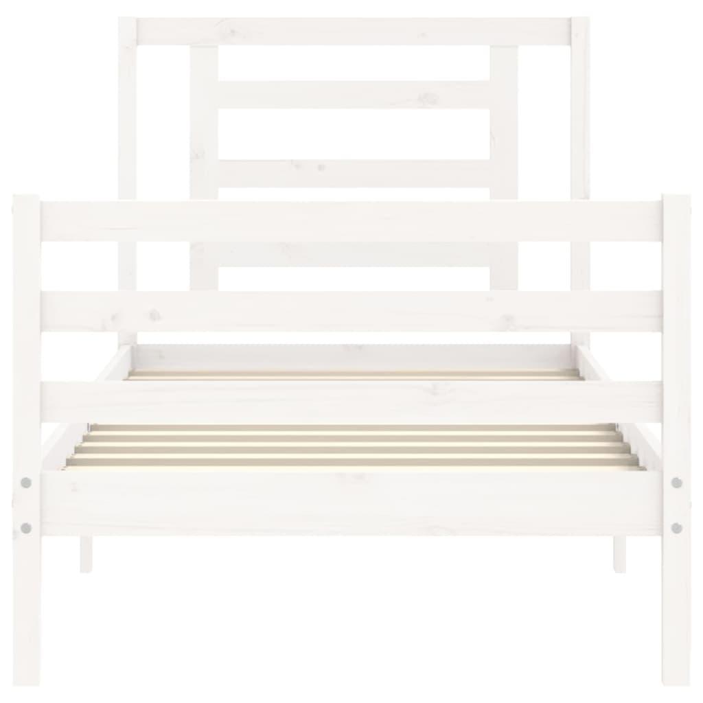 Bed Frame without Mattress White 90x190 cm Solid Wood