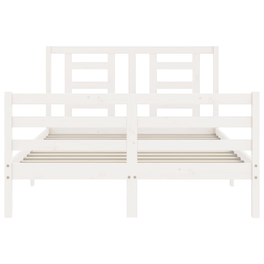 Bed Frame without Mattress White 135x190 cm Solid Wood