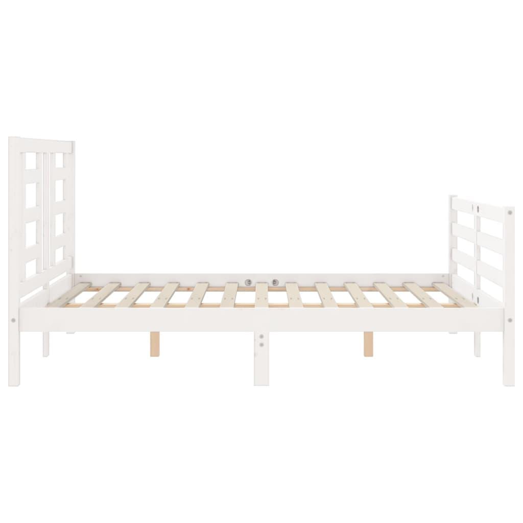 Bed Frame without Mattress White 135x190 cm Solid Wood