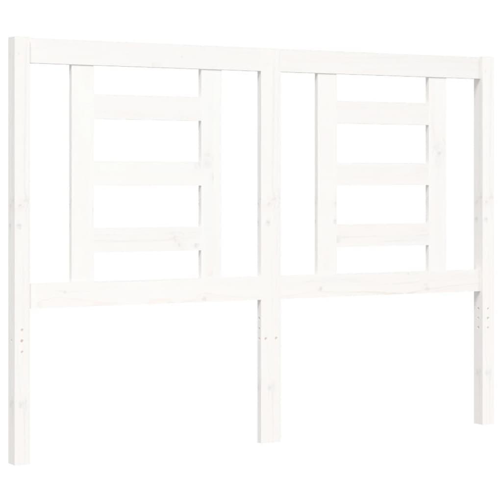 Bed Frame without Mattress White 135x190 cm Solid Wood