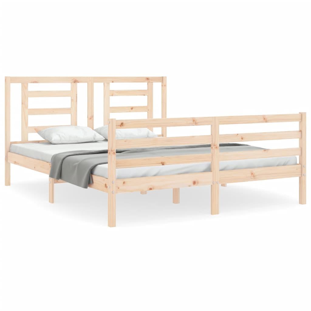 Bed Frame without Mattress 150x200 cm Solid Wood