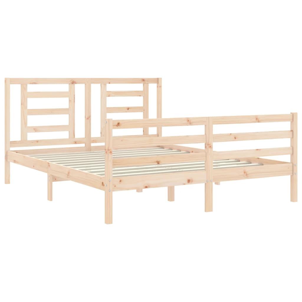 Bed Frame without Mattress 150x200 cm Solid Wood