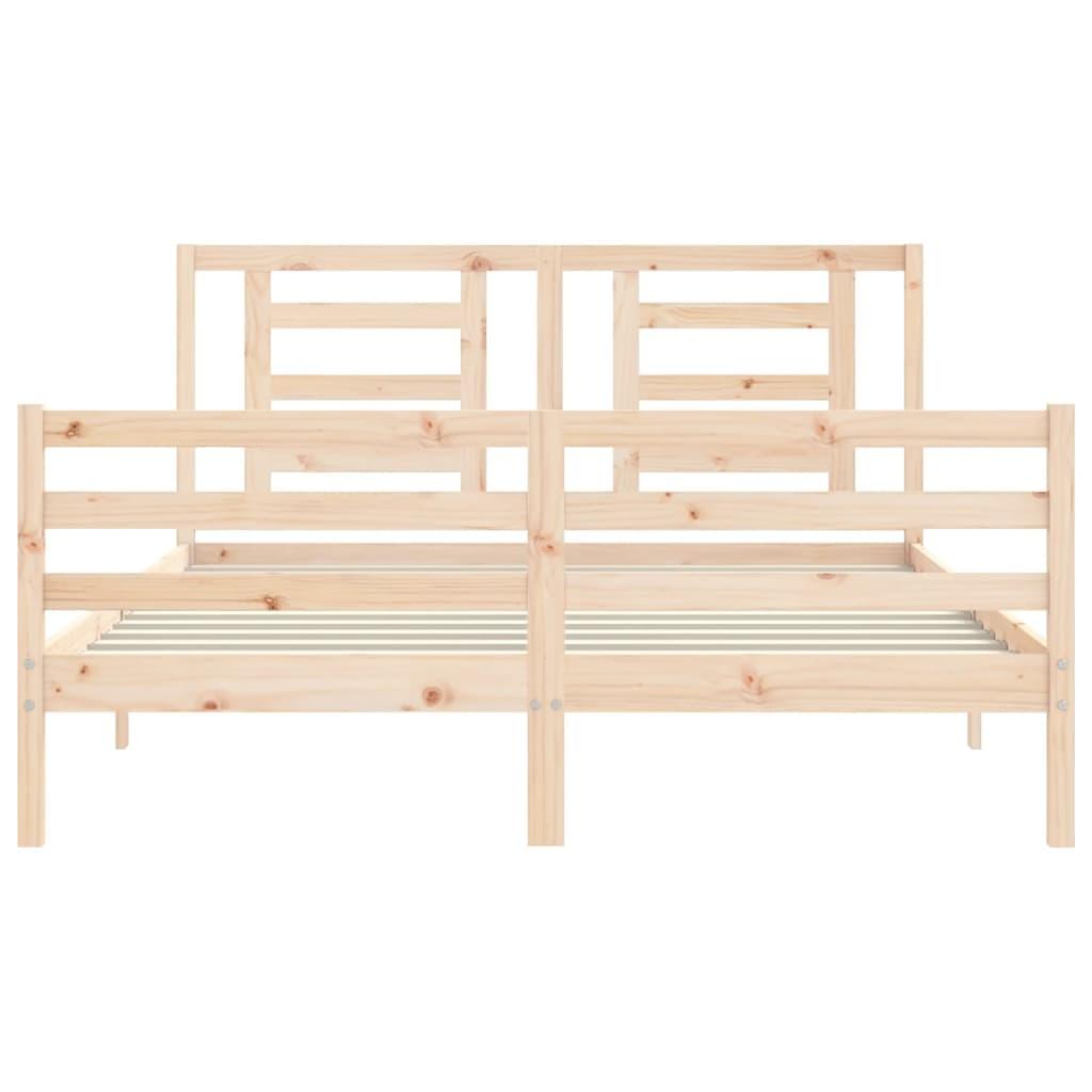 Bed Frame without Mattress 150x200 cm Solid Wood