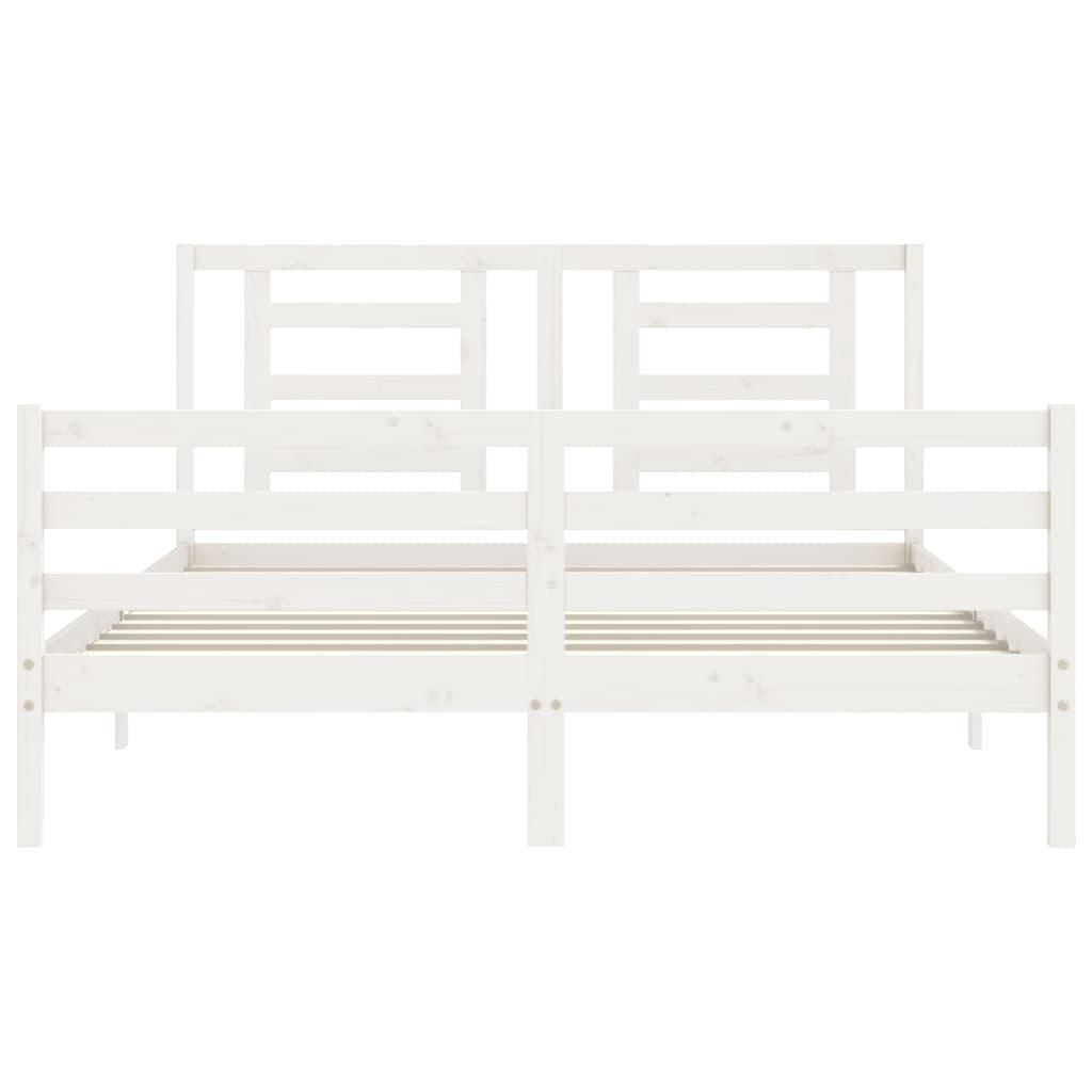 Bed Frame without Mattress White 150x200 cm Solid Wood