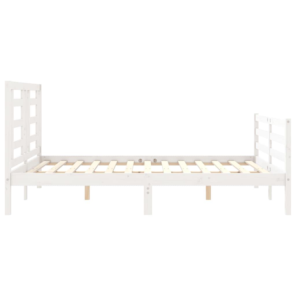 Bed Frame without Mattress White 150x200 cm Solid Wood