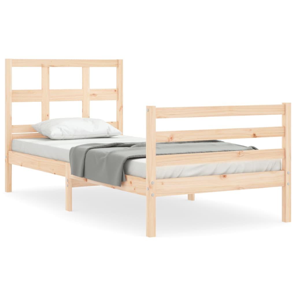 Bed Frame without Mattress 90x190 cm Solid Wood