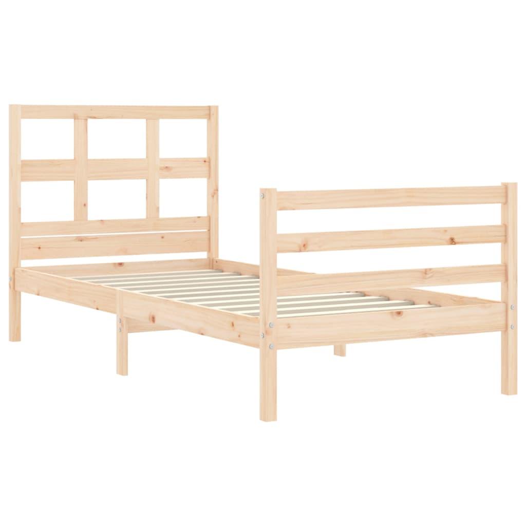 Bed Frame without Mattress 90x190 cm Solid Wood