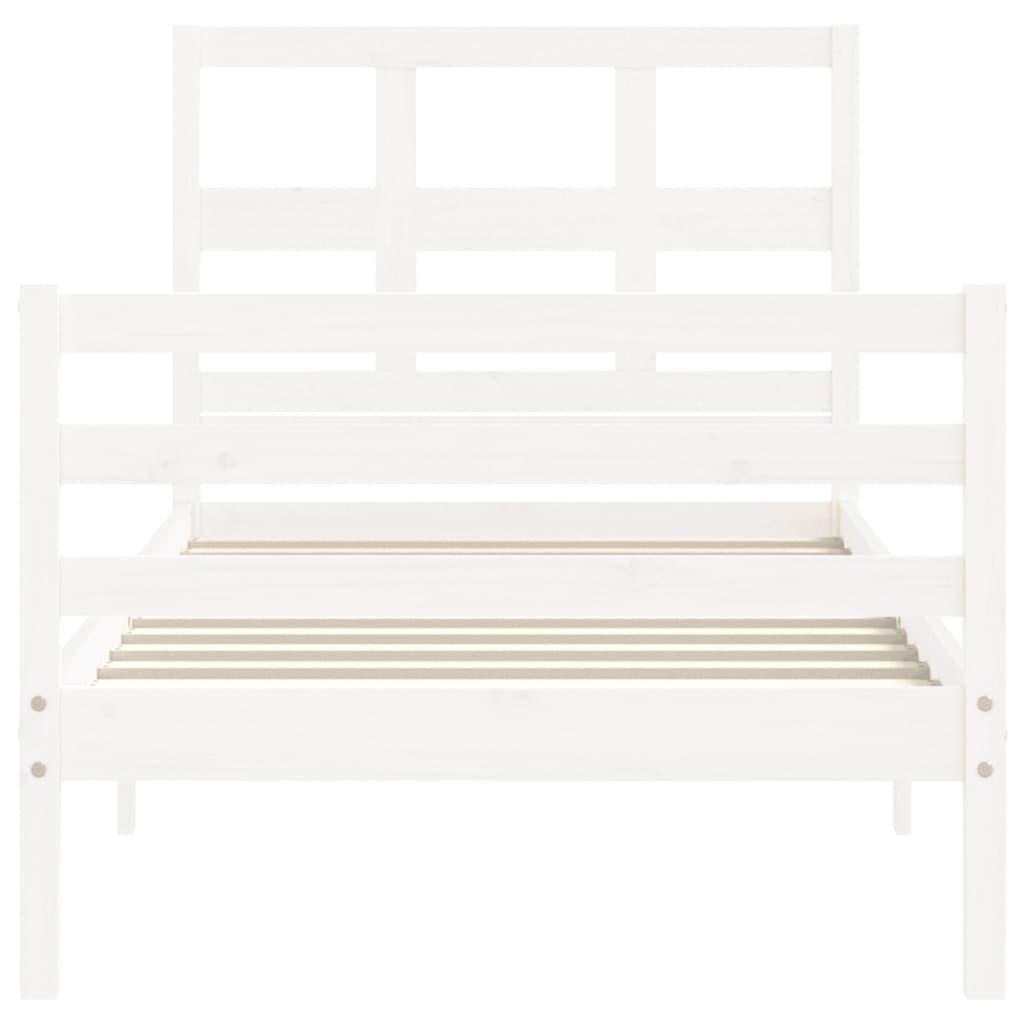 Bed Frame without Mattress White 90x190 cm Solid Wood