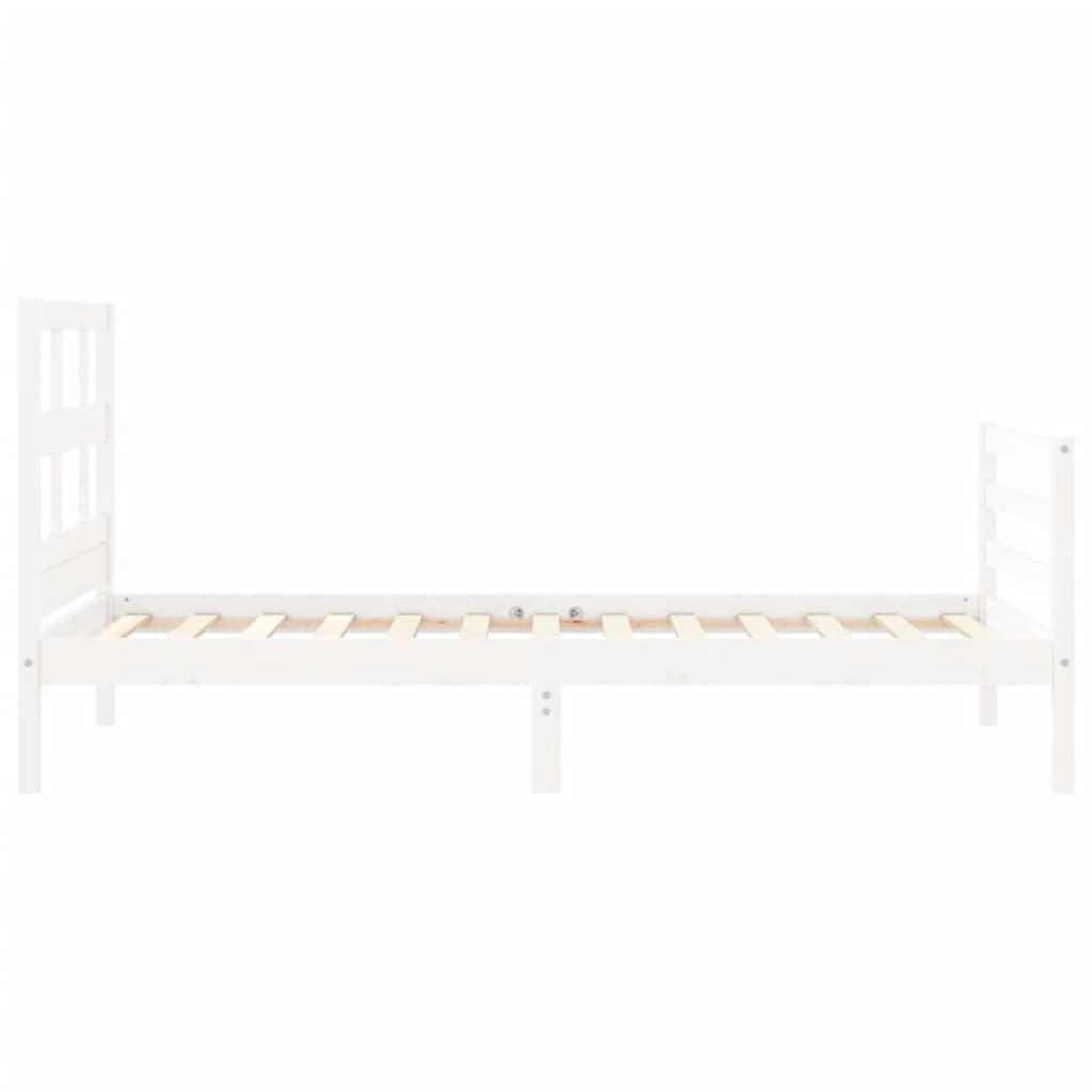 Bed Frame without Mattress White 90x190 cm Solid Wood