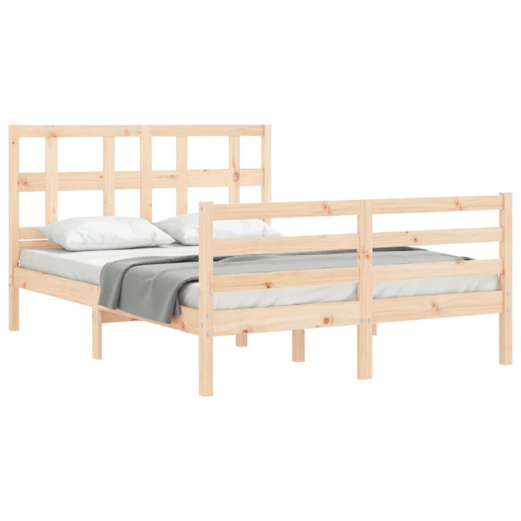 Bed Frame without Mattress 135x190 cm Solid Wood