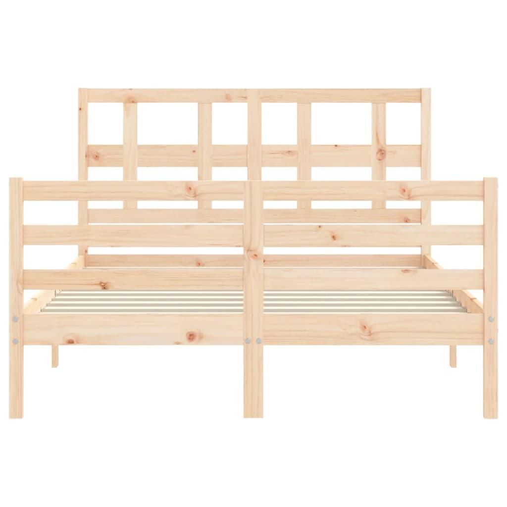 Bed Frame without Mattress 135x190 cm Solid Wood