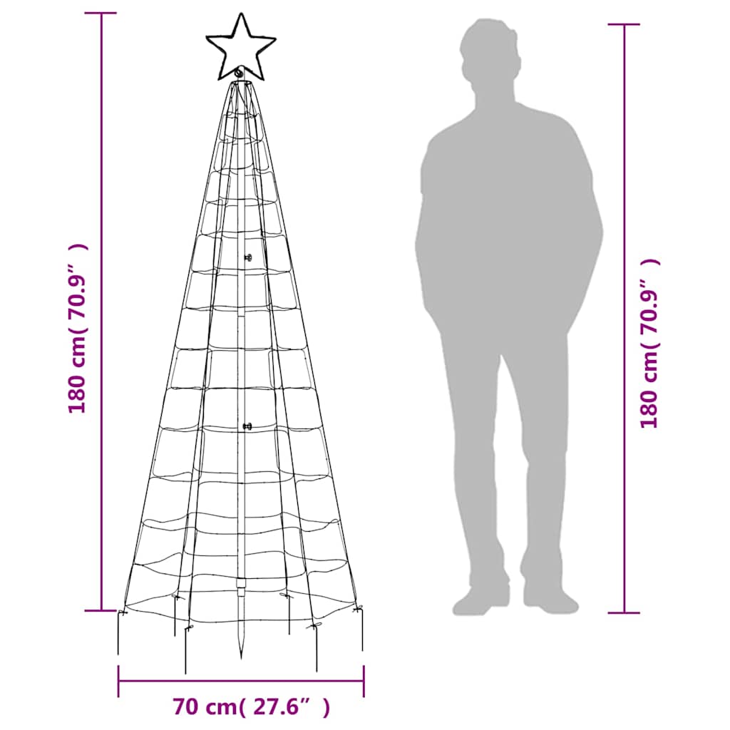 LED Christmas Tree with Spikes 220 LEDs Cold White 180 cm