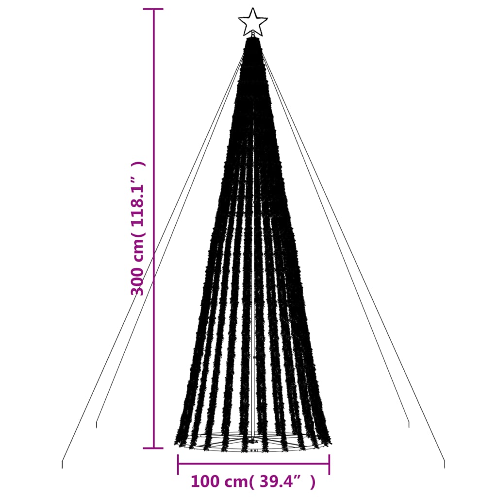 LED Christmas Tree 688 LEDs Warm White 300 cm
