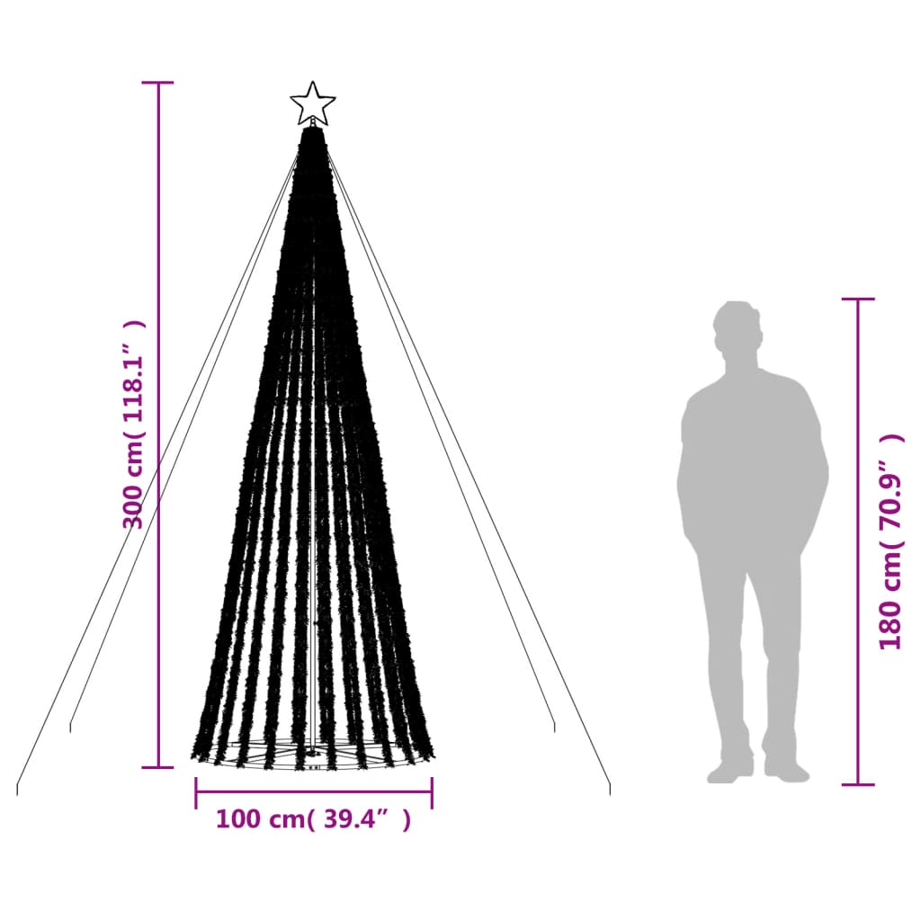 LED Christmas Tree 688 LEDs Cold White 300 cm