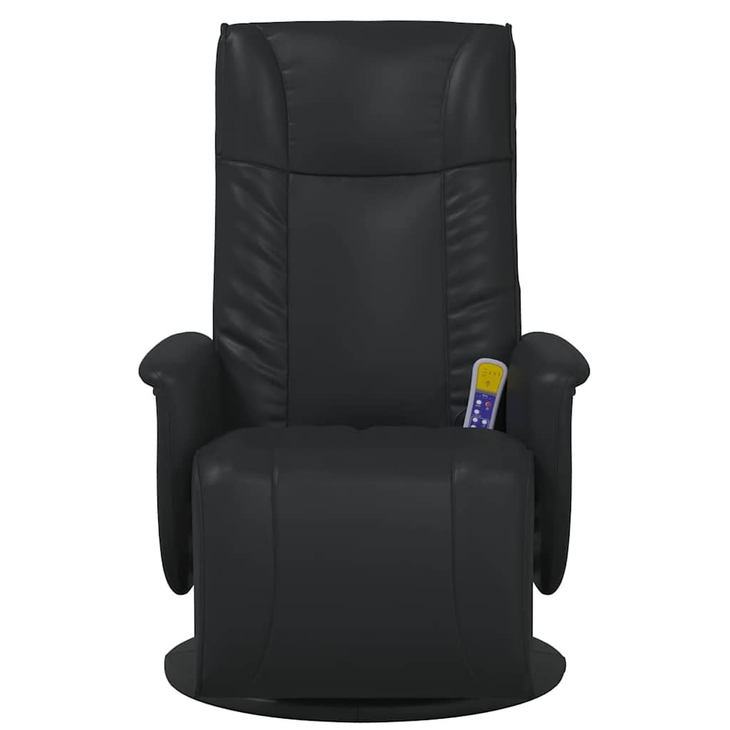 Massage Recliner Chair with Footrest Black Faux Leather