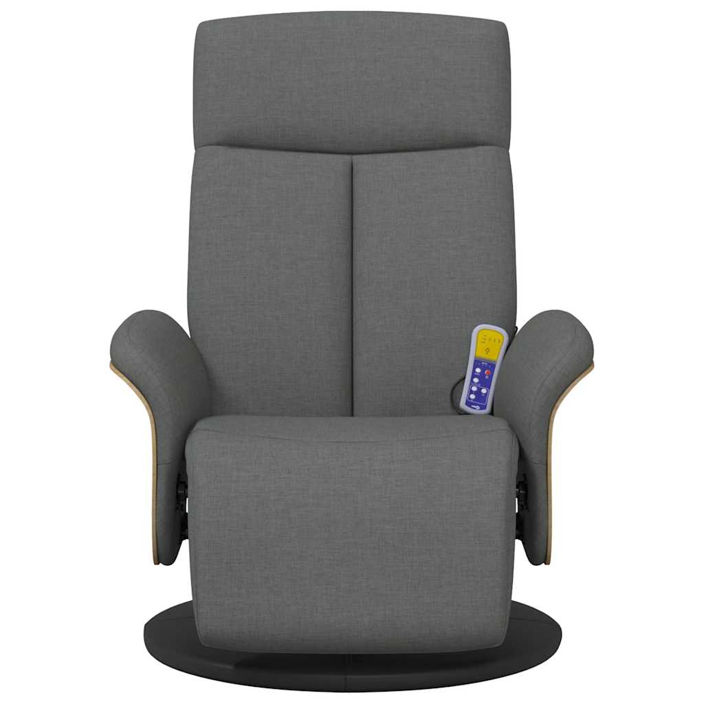 Massage Recliner Chair with Footrest Dark Grey Fabric