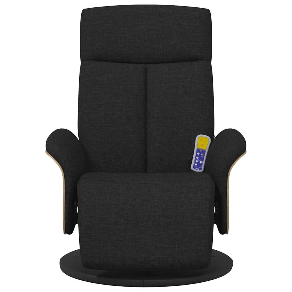 Massage Recliner Chair with Footrest Black Fabric