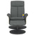 Massage Recliner Chair with Footstool Dark Grey Fabric