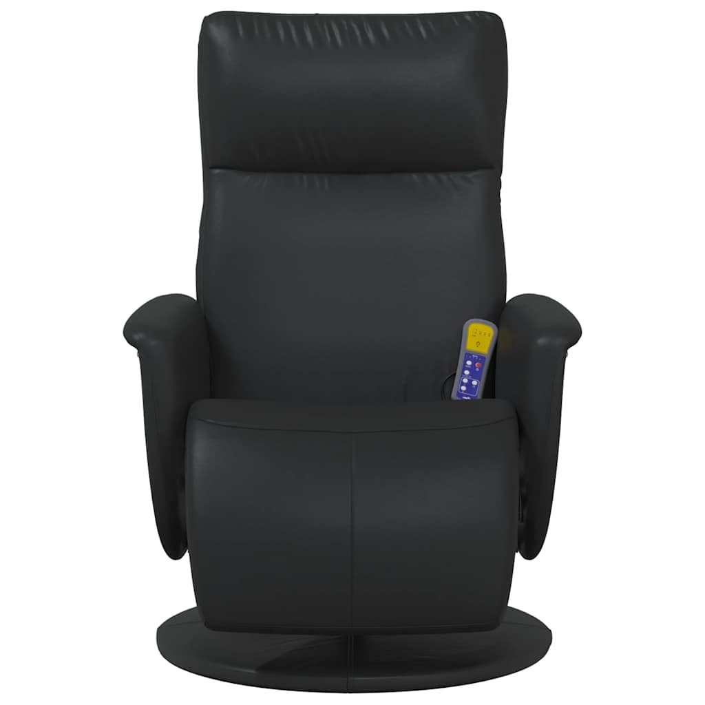 Massage Recliner Chair with Footrest Black Faux Leather