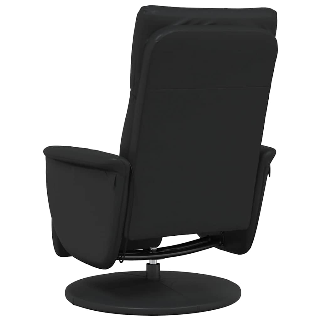 Massage Recliner Chair with Footrest Black Faux Leather