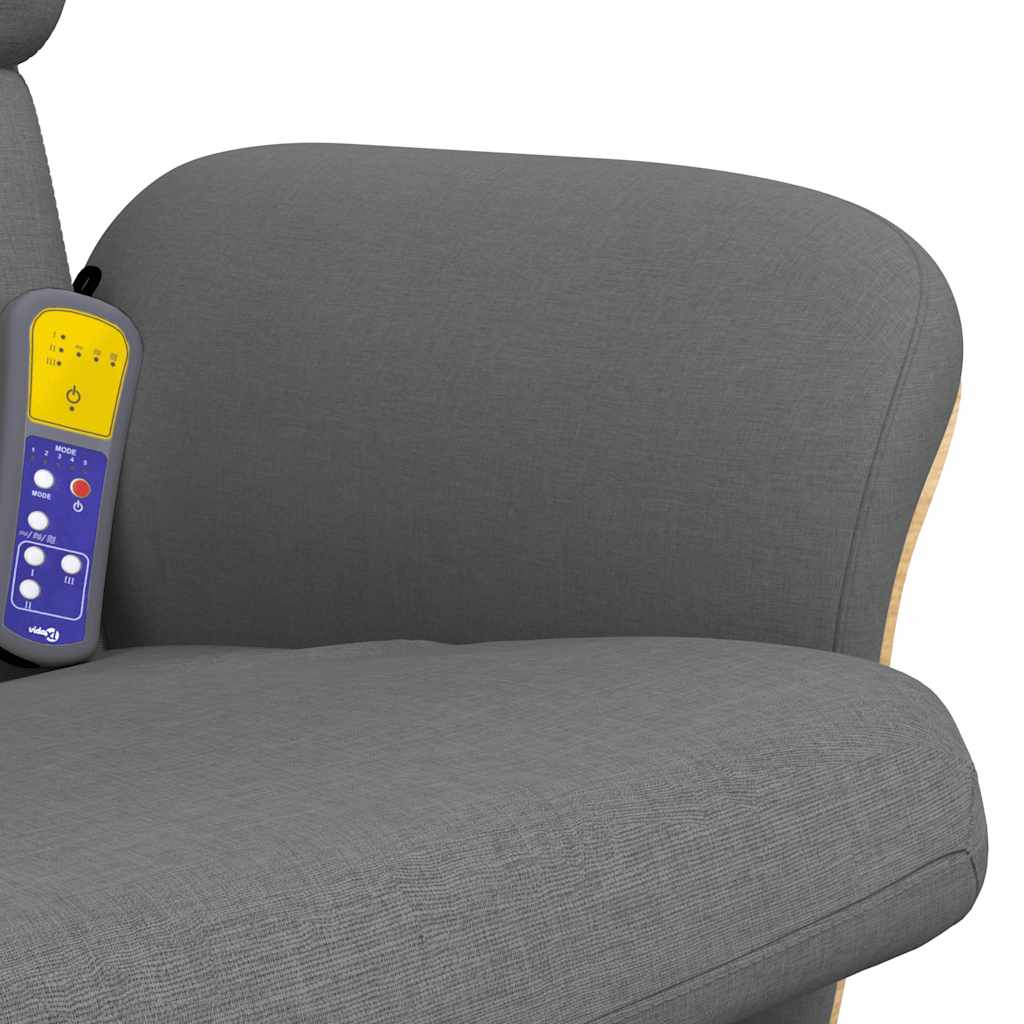 Massage Recliner Chair with Footstool Dark Grey Fabric