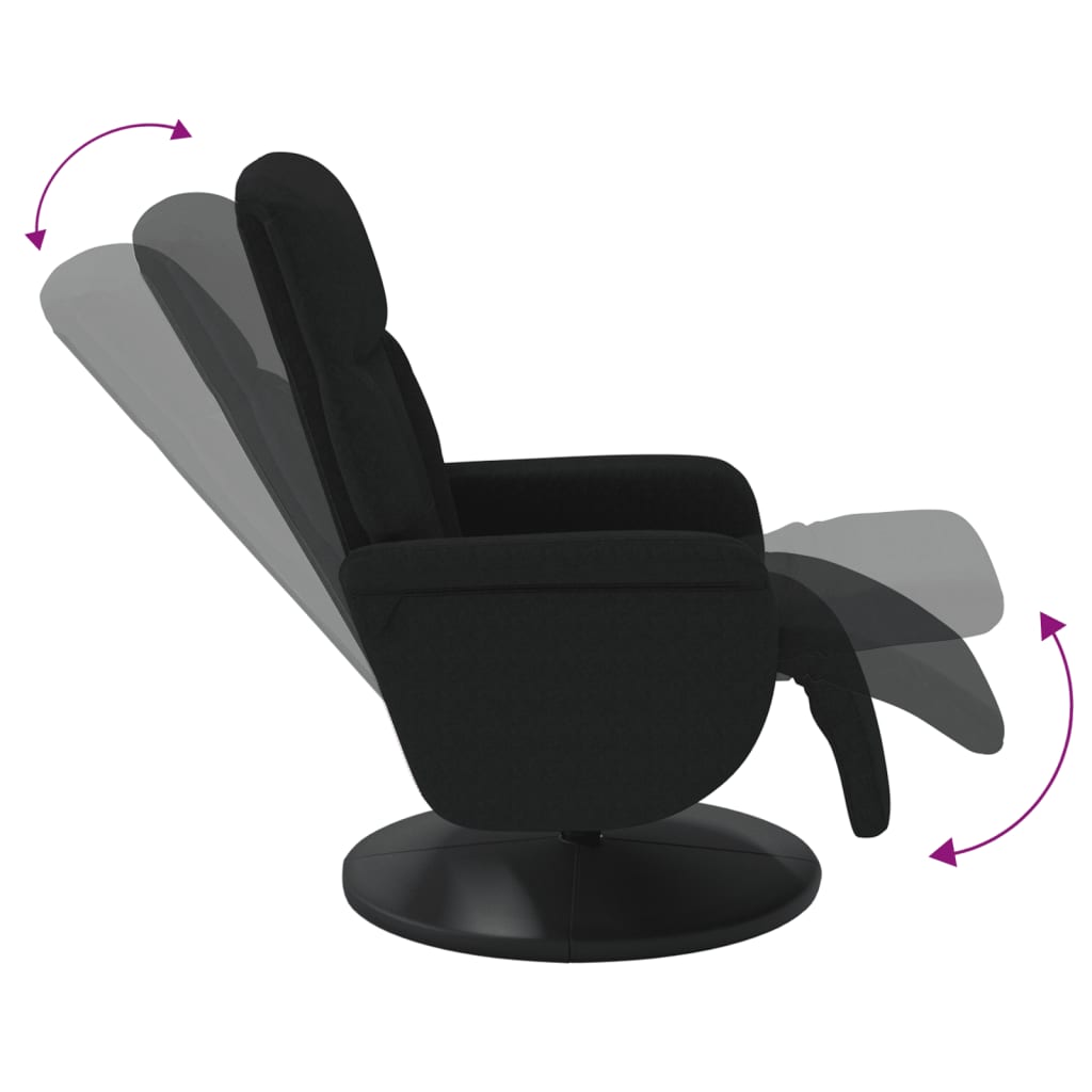 Recliner Chair with Footrest Black Velvet