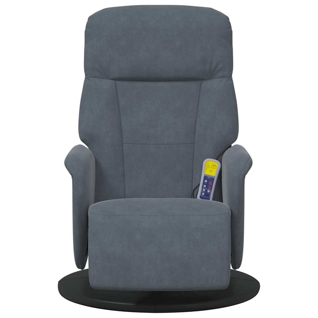 Massage Recliner Chair with Footrest Dark Grey Velvet