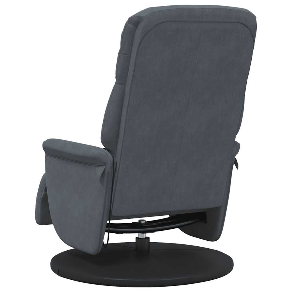 Massage Recliner Chair with Footrest Dark Grey Velvet