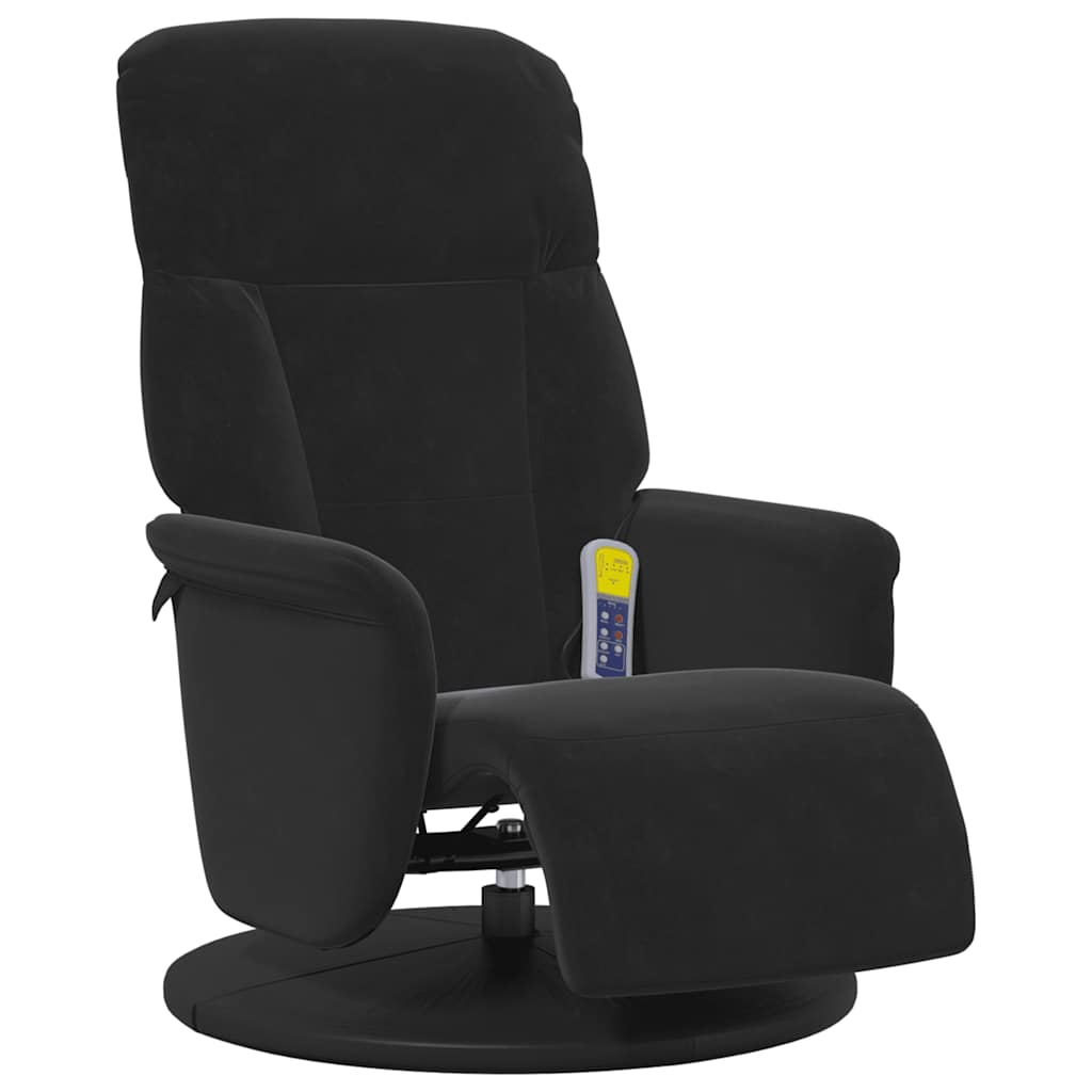 Massage Recliner Chair with Footrest Black Velvet