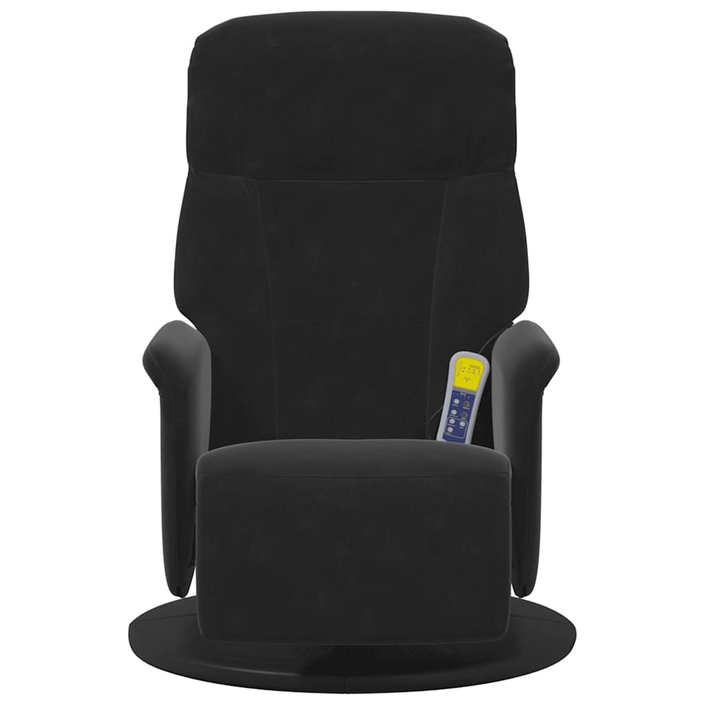 Massage Recliner Chair with Footrest Black Velvet